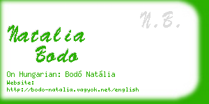 natalia bodo business card